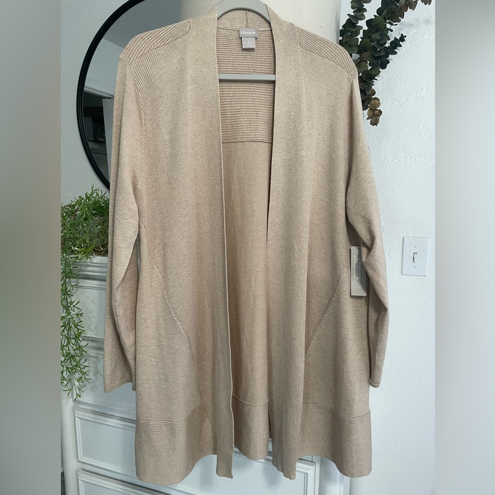 NWT Chico’s Cardigan Sweater Rib Mix Duster - XL